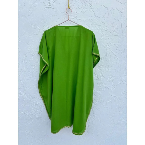 Z&L Womens Beautiful Boho Caftan Midi Dress Green Size Medium to Large - Picture 7 of 8